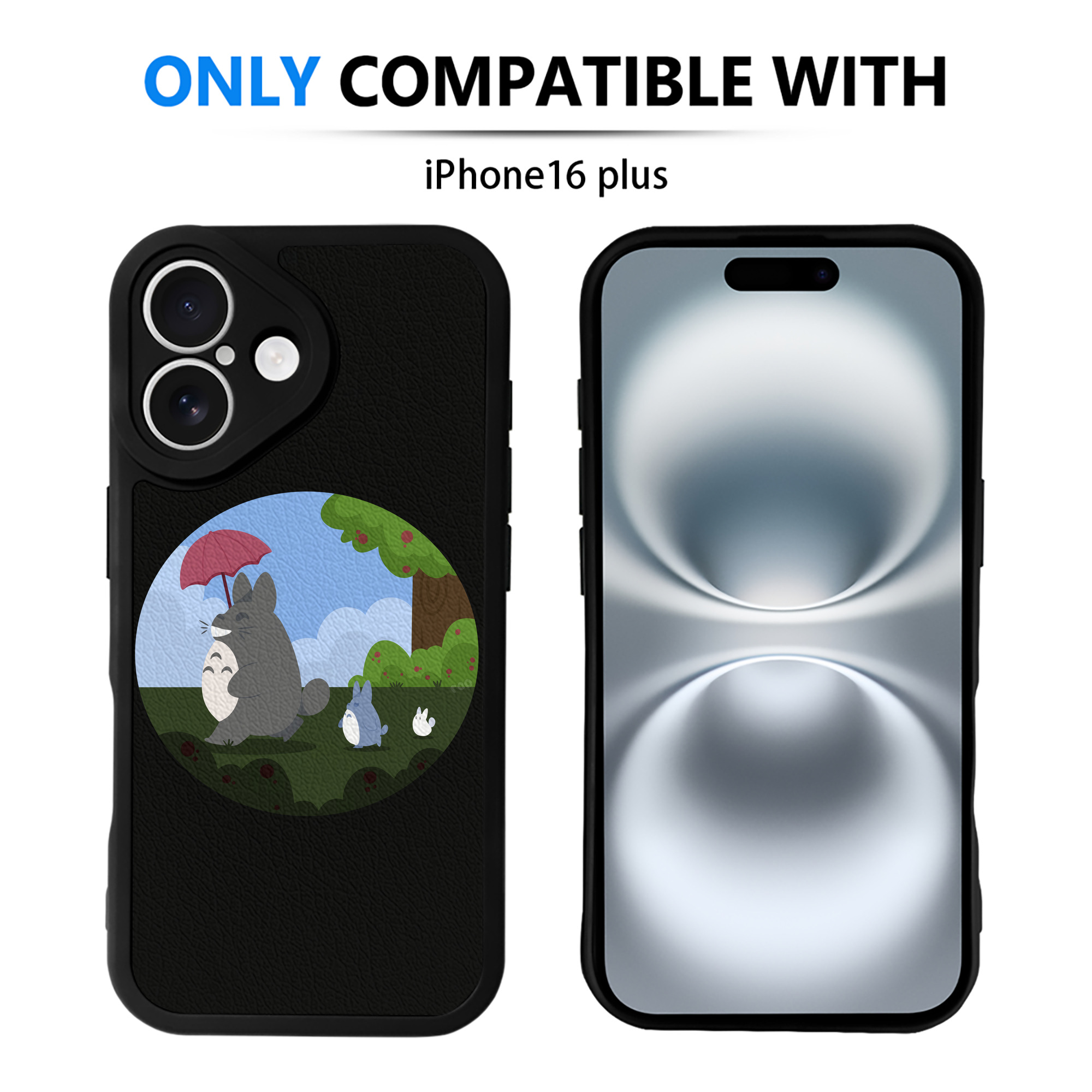 （画像用） となりのトトロ 草壁メイ 草壁サツキ My Neighbor Totoro Satsuki Kusakabe Mei Kusakabe 【iPhone 16シリーズ対応】シリコンスマホケース（レザー調） 材質：シリコン